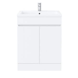 500mm Floor Standing Vanity Unit with Basin Gloss White