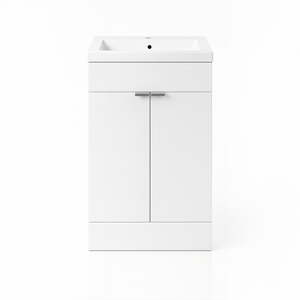 500mm Matt White Floor Standing Bathroom Vanity Unit with Basin