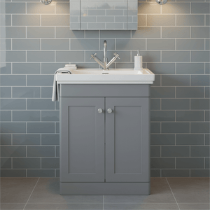 Traditional 600mm Floor Standing Bathroom Vanity Satin Grey