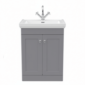 Traditional 600mm Floor Standing Bathroom Vanity Satin Grey