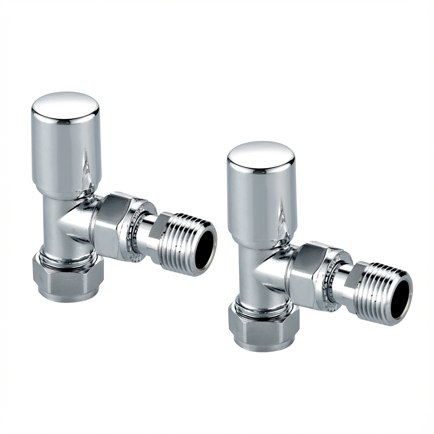 Angled Radiator & Towel Rail Valves Chrome (Pair)