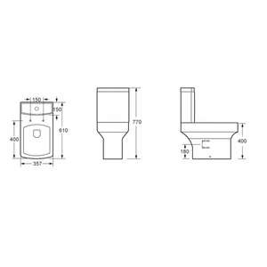 Zyon Close Coupled Toilet Square Design