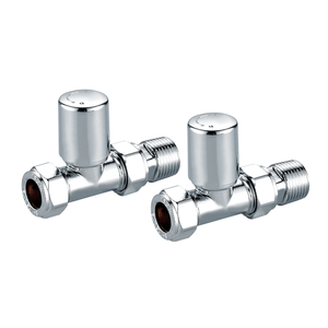 Straight Radiator Towel Valves Chrome (Pair)