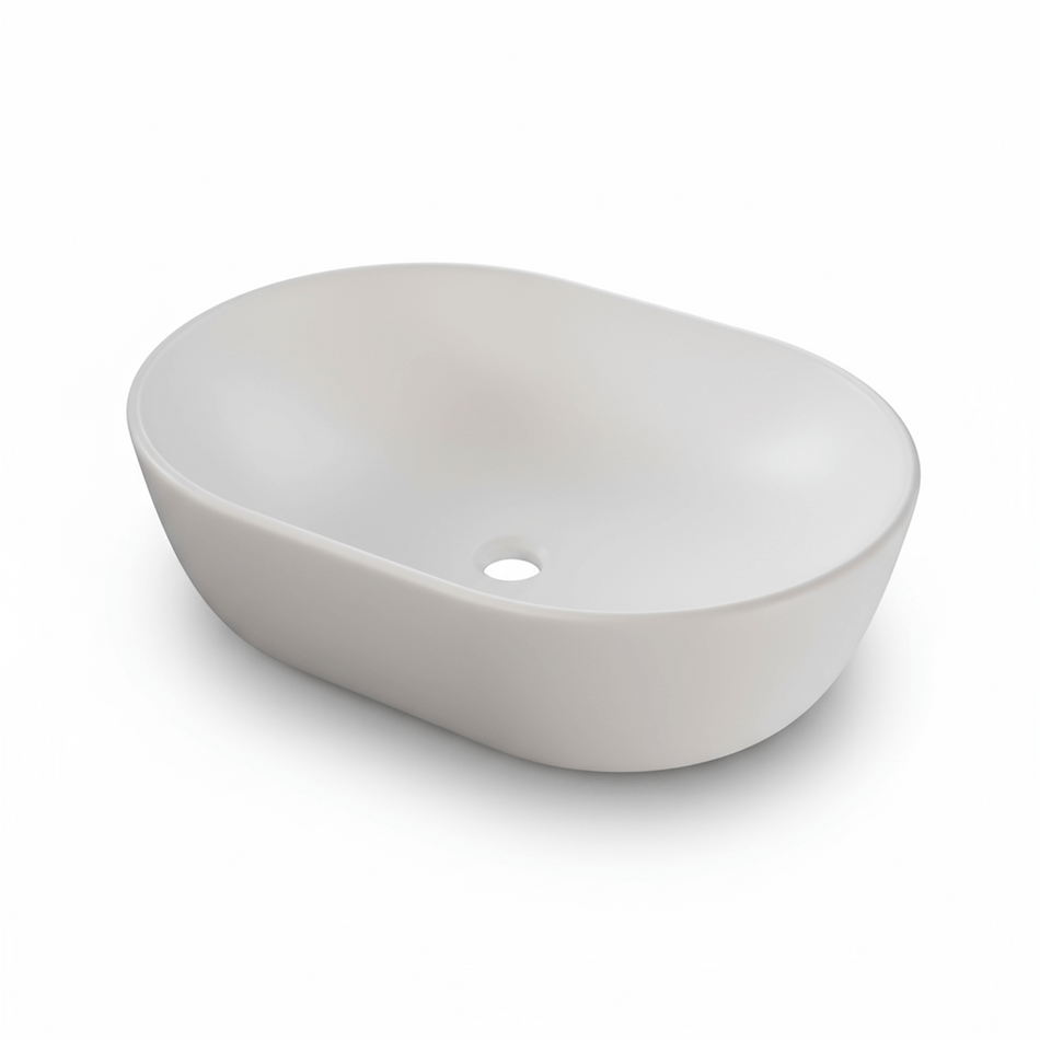 Ronda Oval Countertop Bathroom Basin – White