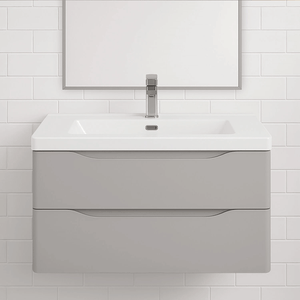 900mm Wall Hung Light Grey Vanity Unit And Basin
