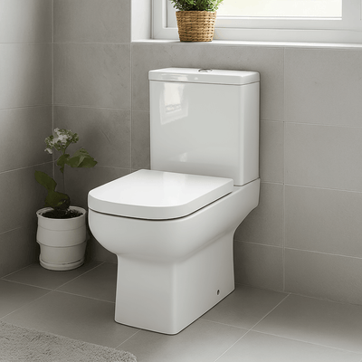 Choices 600 Soft Square Rimless Close Coupled Toilet with Soft Close Seat