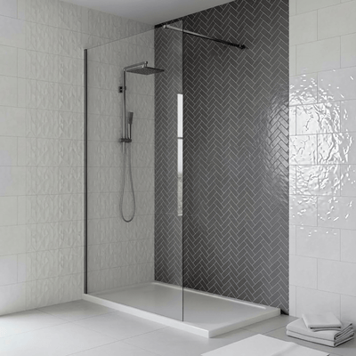 Wet Room Shower Screen 900 x 2000mm Chrome Profile