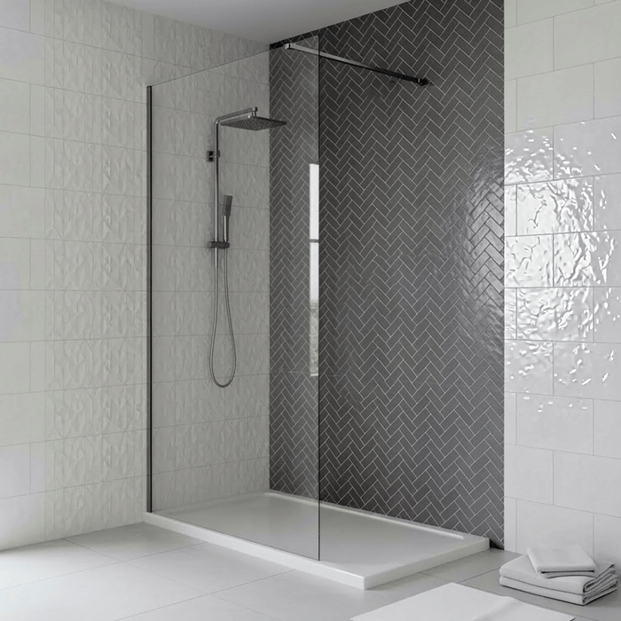 Wet Room Shower Screen 900 x 2000mm Chrome Profile