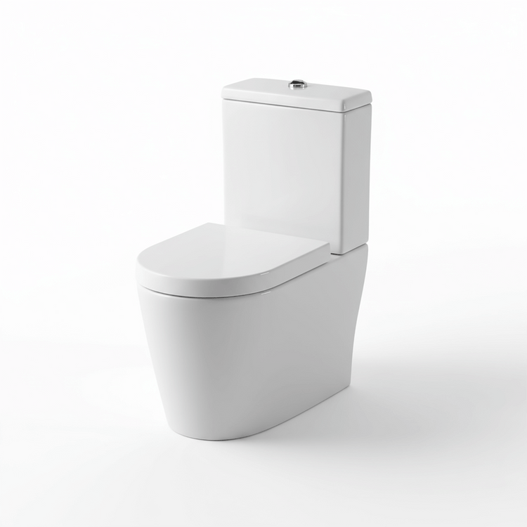 Ekora Rimless Close Coupled Flush-to-Wall Round Toilet