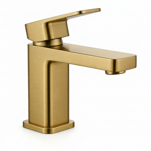 Brushed Brass Mono Basin Mixer Tap With Waste