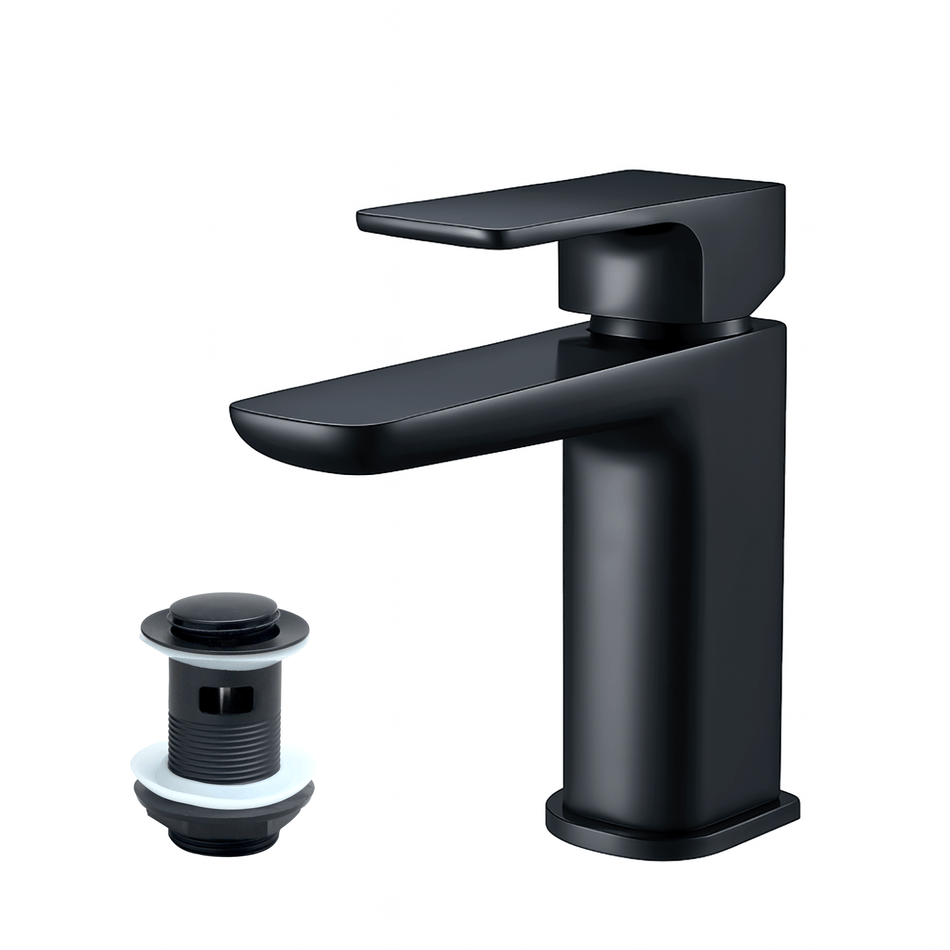 Basin Mono Mixer Inc Waste Matt Black