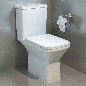 Juniper Square Rimless Close Coupled Toilet with Soft Close Seat