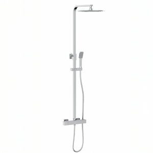 Thermostatic Exposed Shower Mixer Square Design, Polished Chrome