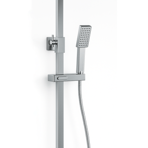 Thermostatic Exposed Shower Mixer Square Design, Polished Chrome