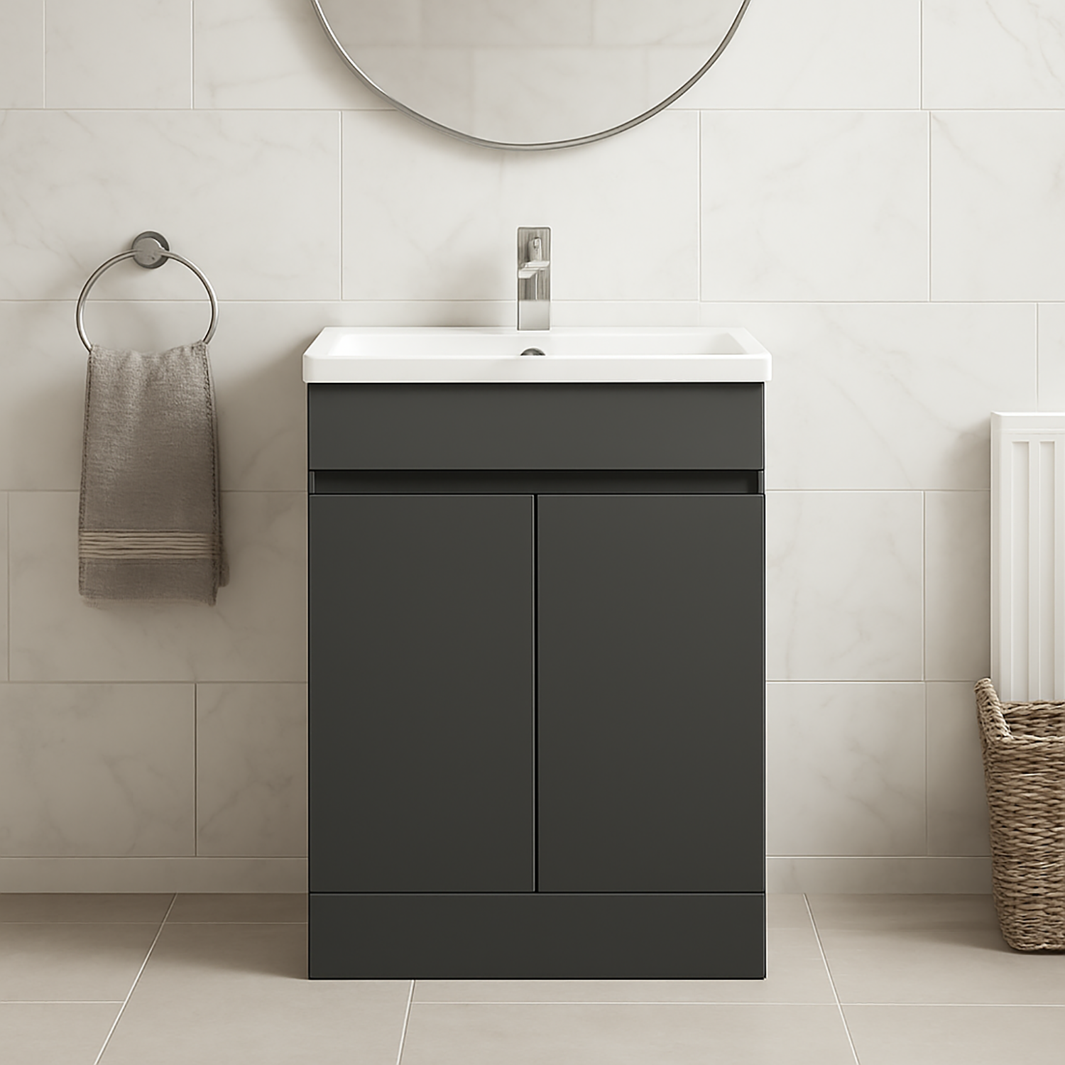 500mm Floor Standing Vanity Unit with Basin Matt Anthracite