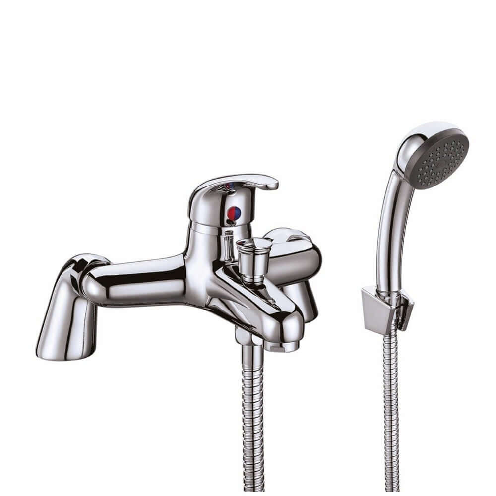 Single Leaver Bath Shower Mixer Tap with Handset Chrome