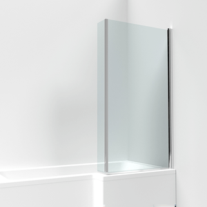 1500x700mm RH L-Shape Shower Bath Suite with Chrome Screen & White Vanity