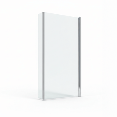 L-Shape Hinged Shower Bath Screen Chrome