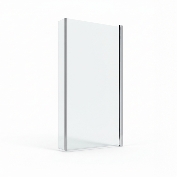 L-Shape Hinged Shower Bath Screen – Chrome