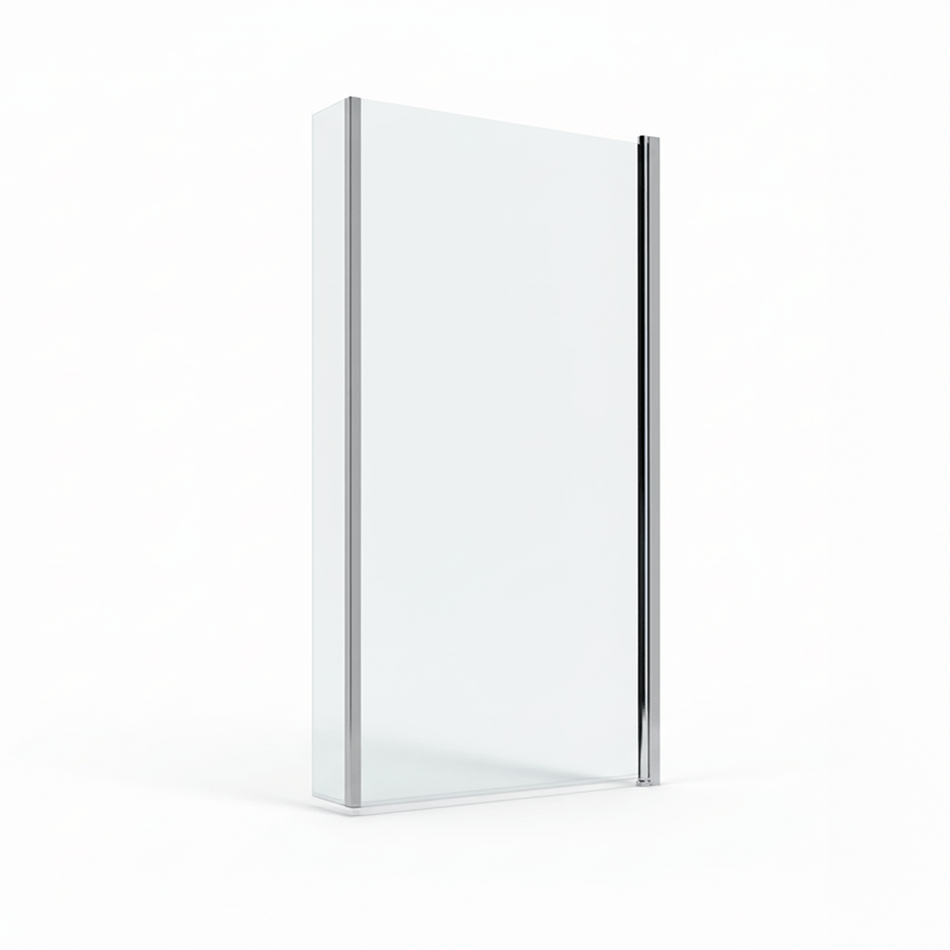 L-Shape Hinged Shower Bath Screen – Chrome