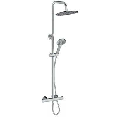 Thermostatic Exposed Shower Mixer Round Design, Polished Chrome