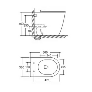 Ekora Rimless Back To Wall Round Toilet Pan