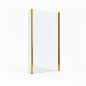 L-Shape Hinged Shower Bath Screen Brushed Brass
