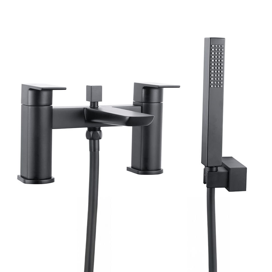 Matt Black Bath Shower Mixer Tap with Handset