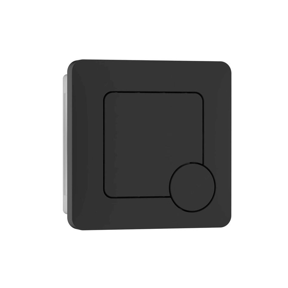 Dual Flush  Square Push Button Flush Plate - Matt Black
