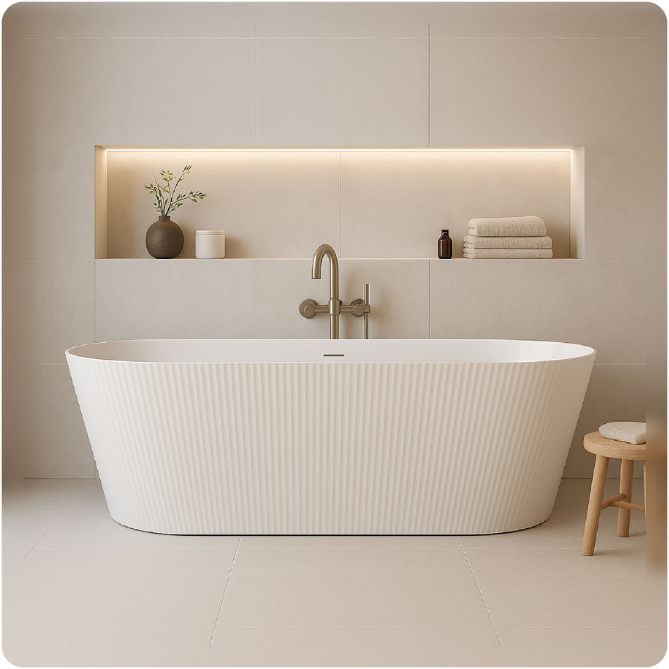 Free Standing Fluted Bath 
