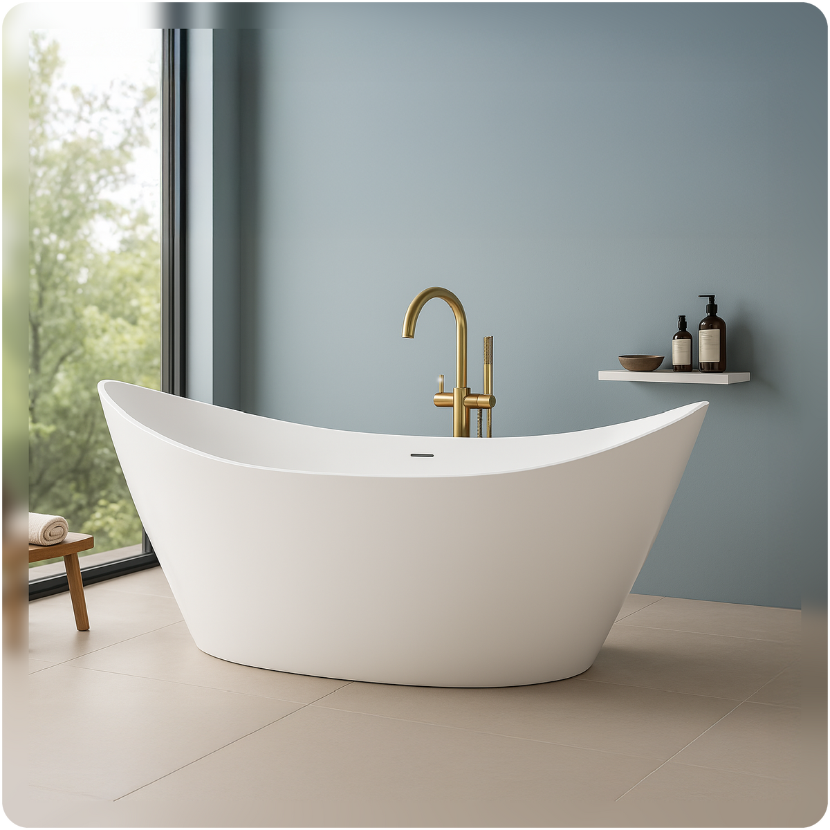 Double Ended Free Standing Slipper Bath  1500 x 770 x 720