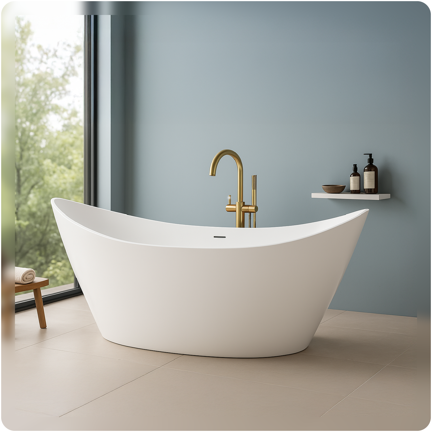 Double Ended Free Standing Slipper Bath  1500 x 770 x 720