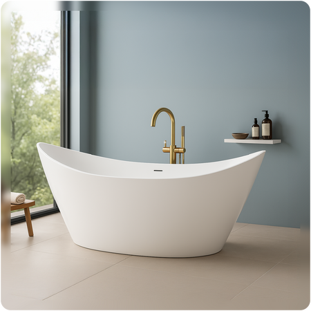 Double Ended Free Standing Slipper Bath  1500 x 770 x 720