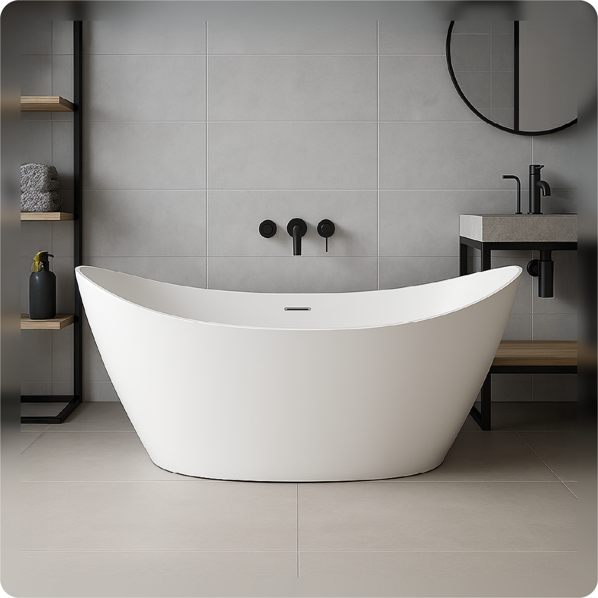 Double Ended Free Standing Slipper Bath  1500 x 770 x 720