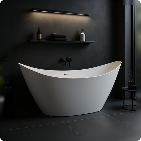 Double Ended Free Standing Slipper Bath  1500 x 770 x 720