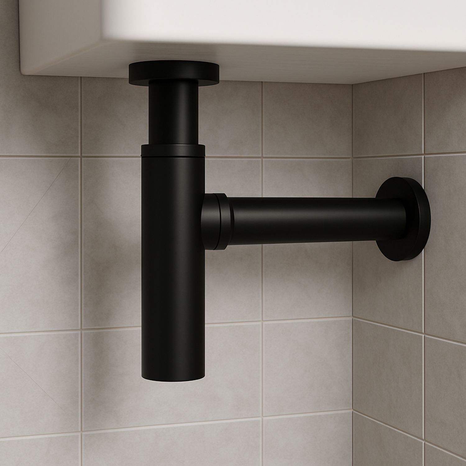 Black Round Bottle Trap Waste