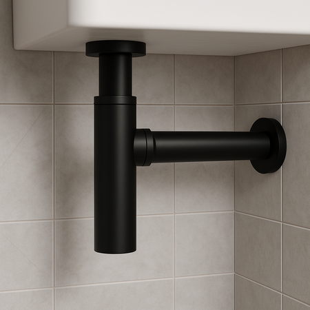 Black Round Bottle Trap Waste