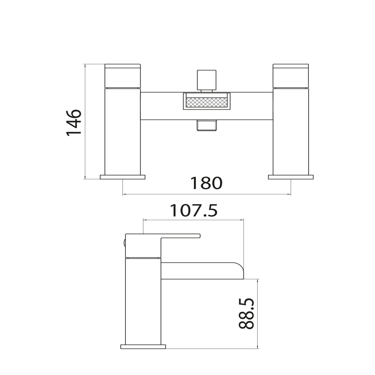 Victoria Chrome Waterfall Bath Shower Mixer Tap With Shower Kit and Wall Bracket