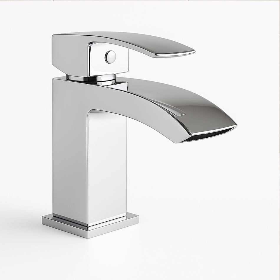 Decent Chrome Mono Basin Mixer Tap With Push Waste