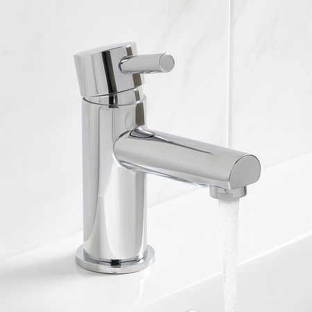 Premier Chrome Mono Basin Mixer Tap With Push Waste