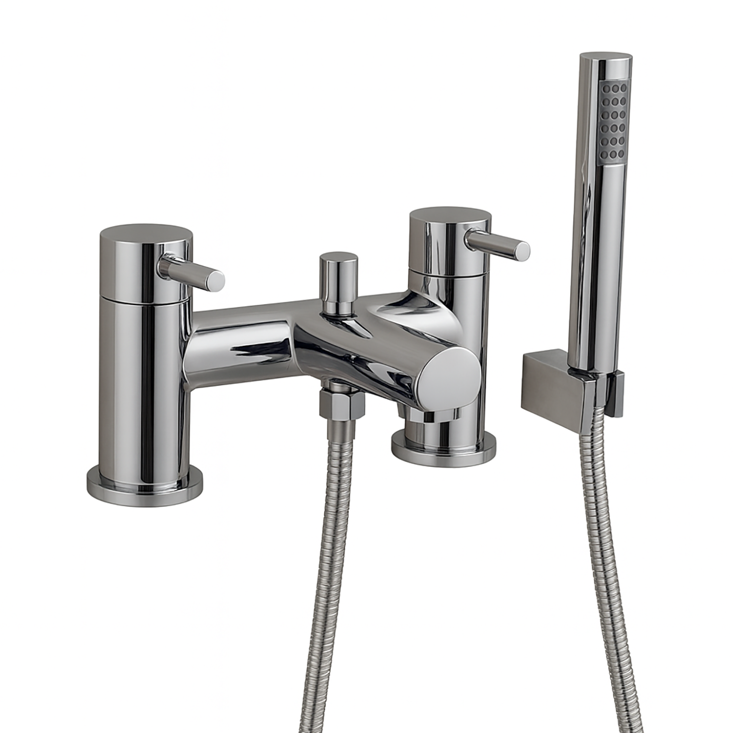Premier Chrome Bath Shower Mixer Tap With Shower Kit and Wall Bracket
