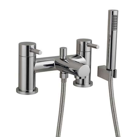 Premier Chrome Bath Shower Mixer Tap With Shower Kit and Wall Bracket